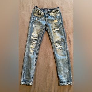 Miss Me Skinny Ankle destroyed jeans size 25.